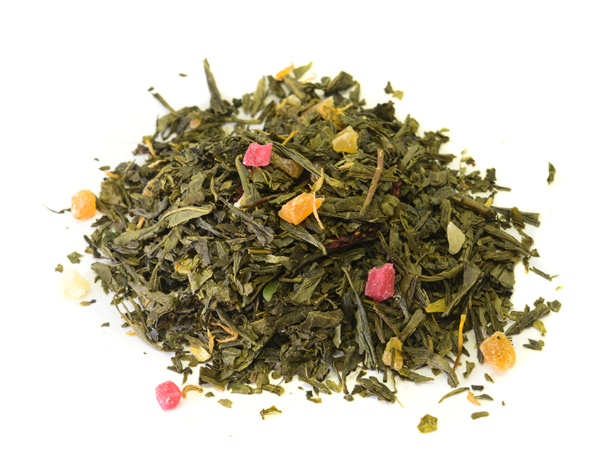 румяный персик зеленый (samovartime) / чай зеленый ароматизированный Орехово-Зуевский
