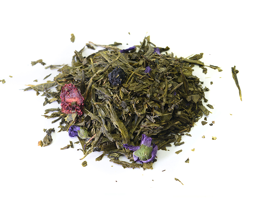 черничный йогурт (samovartime) / чай зеленый ароматизированный Орехово-Зуевский